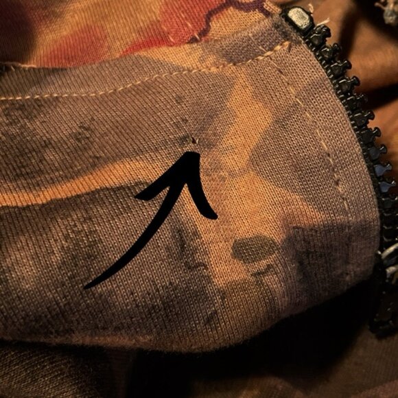 Boho Hoodie Patchwork Hooded Cardigan Cotton Zip Sweater Exposed Seam Earthtones - Picture 16 of 16